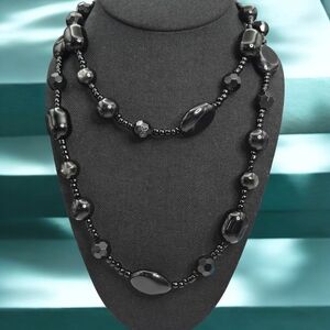 Black Beaded Necklace